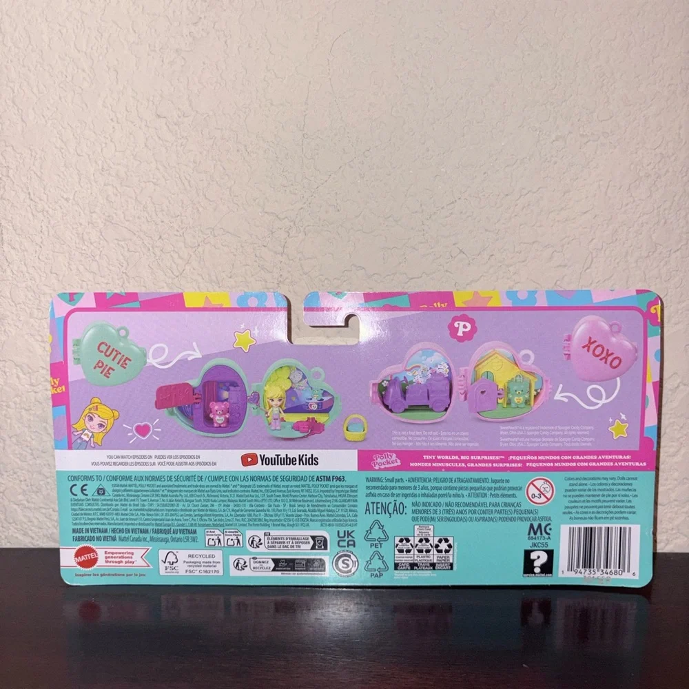 Valentine Sweethearts Polly Pocket Playset - Pink and Blue - Picture 2 of 2